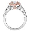 Two Tone Semi-Mount Diamond Ring - Image 4